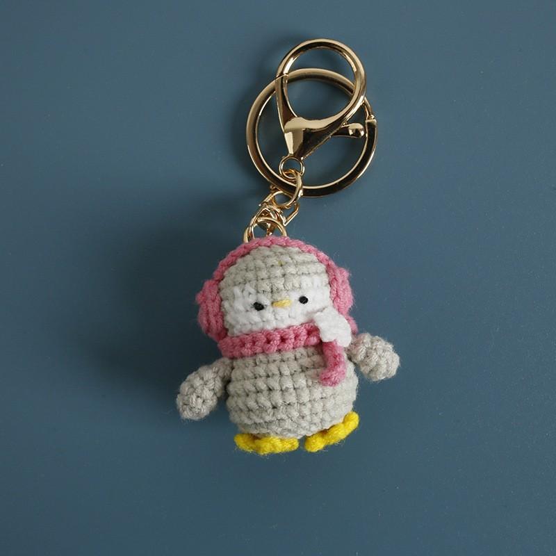 Cartoon Animal Doll Series Crochet Keychain Knitted Rabbit Keychain Cute Bear Keyring For Bag Pendant Custom Accessory