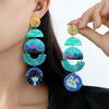 Fully Managed Acrylic Stud Earrings, Personality Funny Eyes Cat Geometric Earrings Earrings
