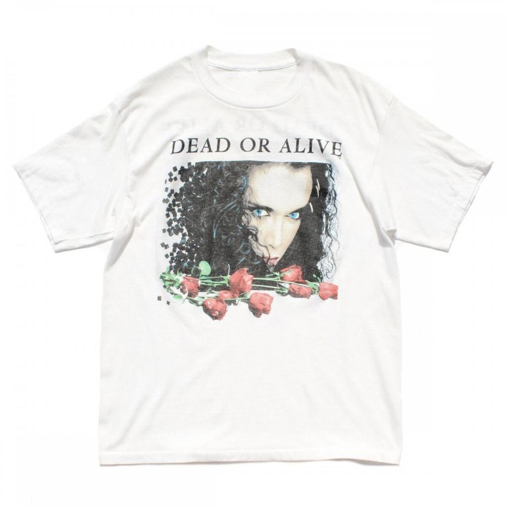 Maglietta Unisex Bianca in Cotone per Amanti della Musica della Band Vtg Dead or Alive MM1011