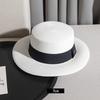 Fashion Straw Weaving Travel Sunshade Sunscreen Hat Small Flat Top Straw Hat Casual Versatile Hot-selling