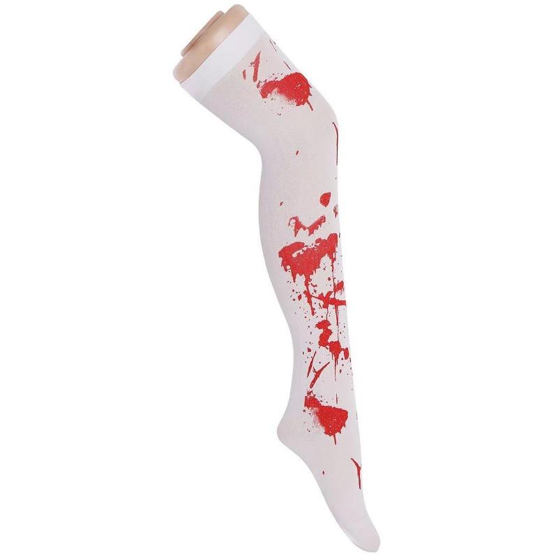 Halloweenkostyme for kvinner Fest Maskeradeklær Blodige sokker Sykepleierstrømper Blodig Zombieblod Halloween Cosplay-sokker