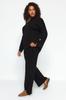 Dámský styl Plus Size Tmavě modrý úplet Plus Size Set spodního a horního dílu