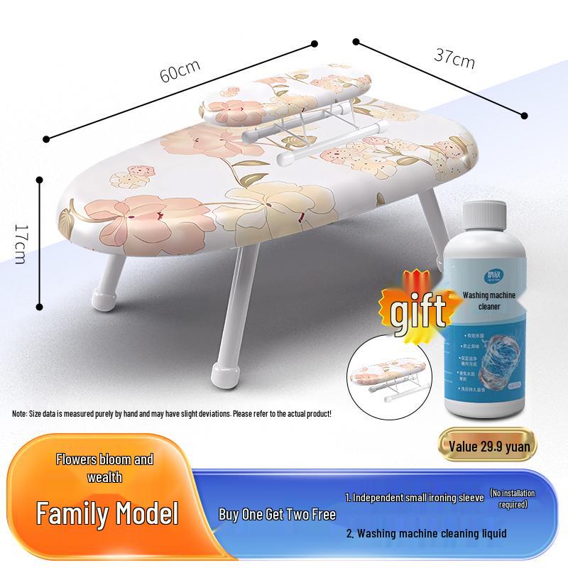Folding Mini Ironing Board with Ironing Pad and Clothes Rack