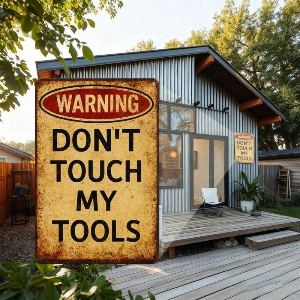 Vintage Don't Touch My Tools Metal Poster Wall Art for Garage