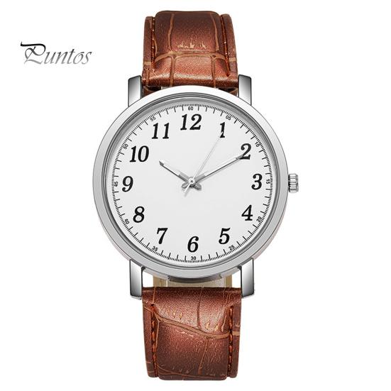 

Годинник для пари, круглий, на батарейках, ремінець зі штучної шкіри, елегантний подарунок на день народження з трьома стрілками, регульований, чоловічий, жіночий, кварцовий наручний годинник, модні прикраси темно-коричневого кольору