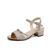 Women's shoes summer new mid-heel casual versatile fashion thick heel women's shoes Korean version open-toe one-word buckle