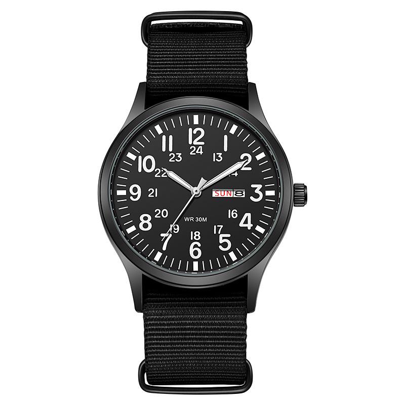 TPW 2024 Men's Luminous Nylon Quartz Watch with Date and Week Display