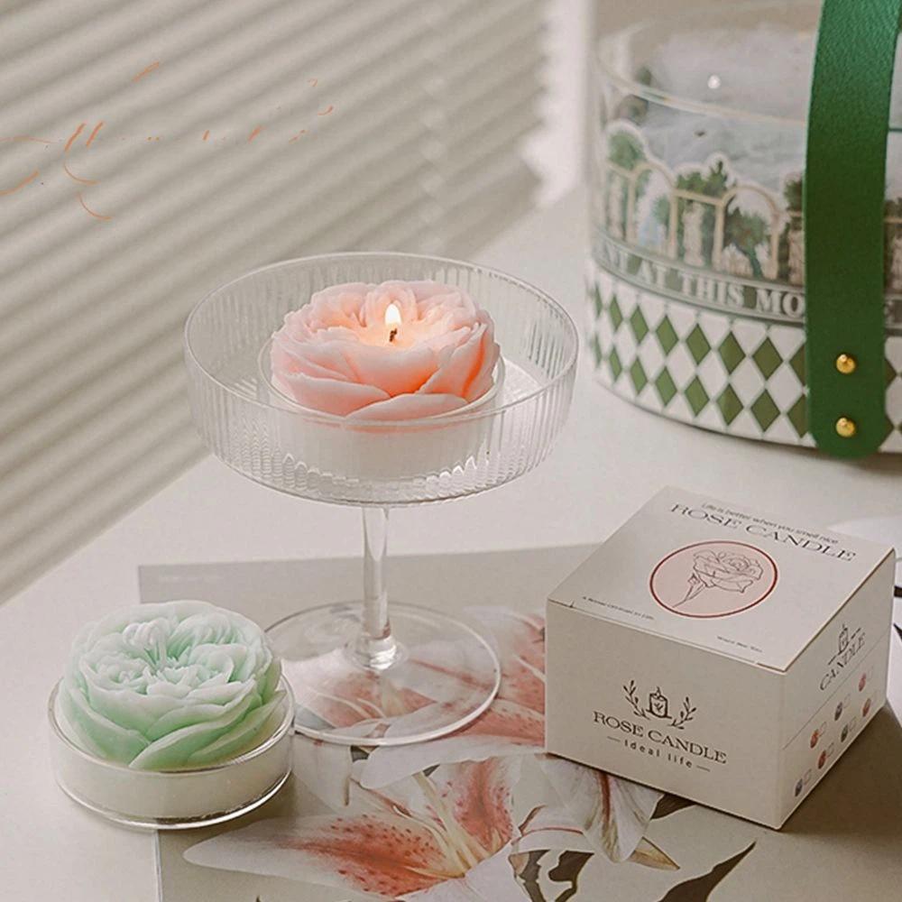 Scented Rose Blossom Candles, Soy Wax, Smokeless Aromatherapy Candles—Birthday, Proposal, and Anniversary Gifts
