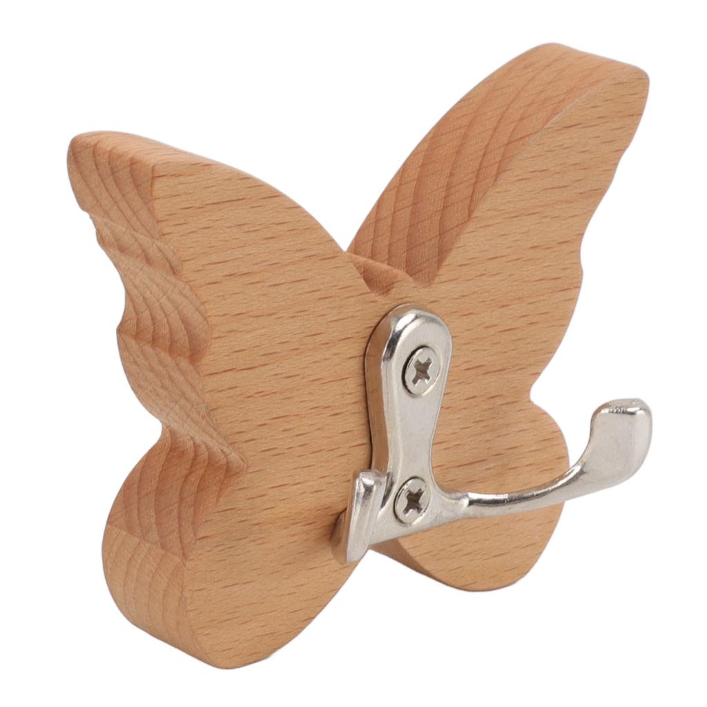 Holz Schmetterling Wandhaken Holz Wandmontierter Kleiderbügel für Mantel Kleidung Hut Handtuch