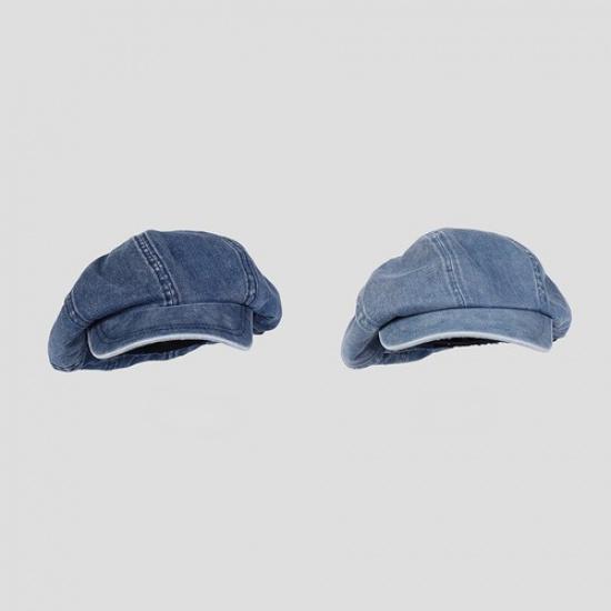 Lady Casual Hat Cap Beret Denim Hat Newsboy Flat Baggy Summer Cap Oversized Hat