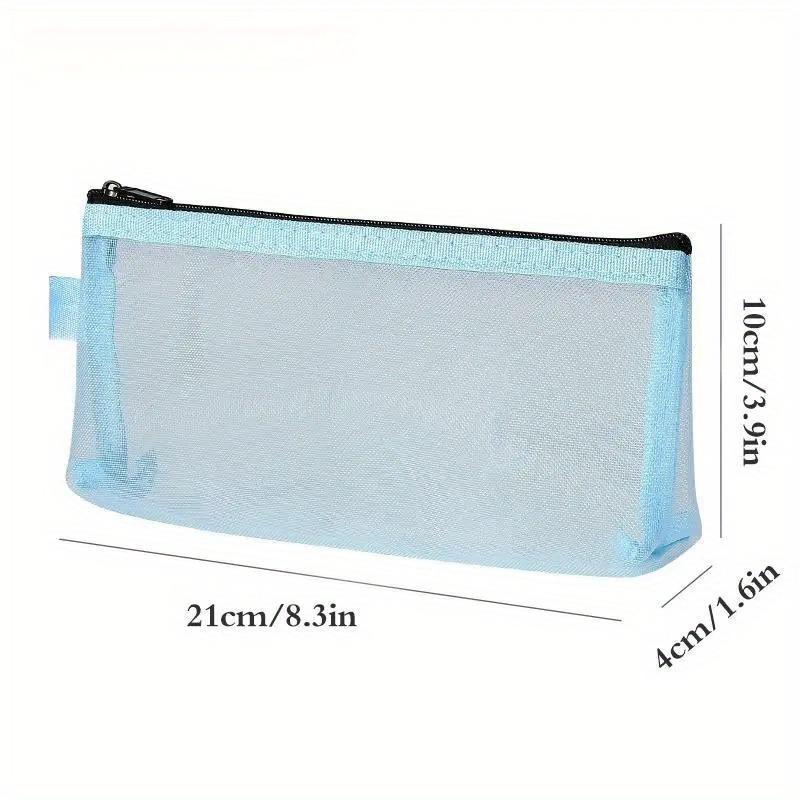 1Pc Simple Transparent Portable Mesh Pencil Case Office Storage Bag Student Pen Bag School Supplies Stationery Bag