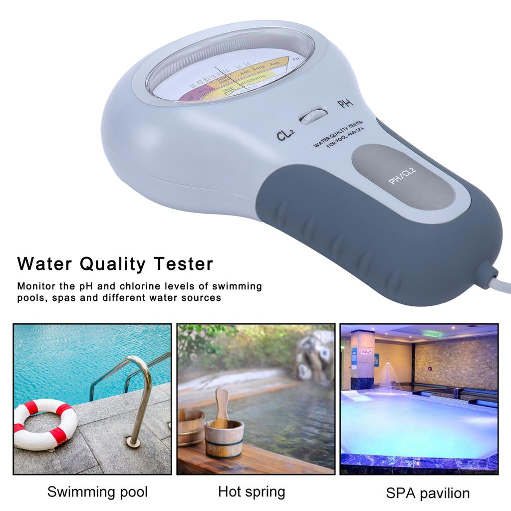 Portable 2 In 1 Water Quality PH and Chlorine Level CL2 Tester Meter for Swimming Pool Spa