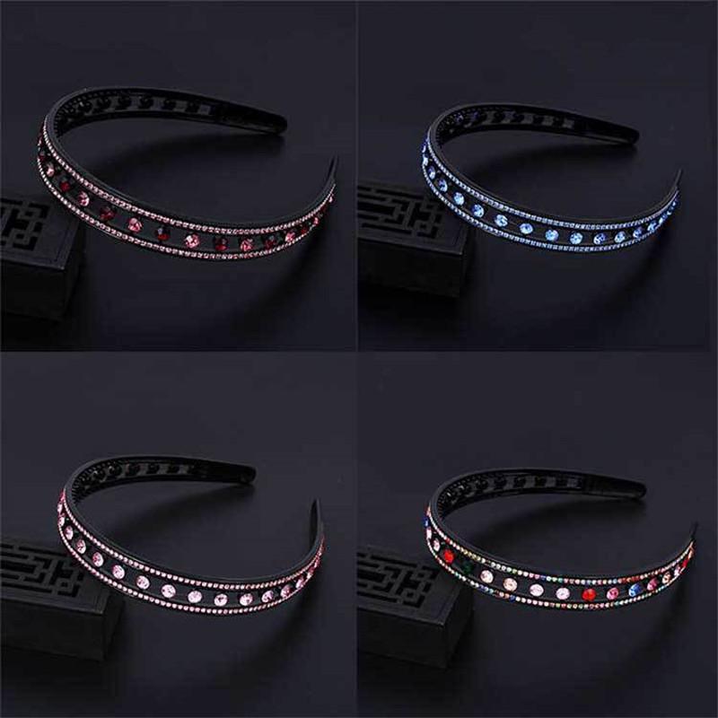Simple Headband Rhinestone Hair Hoop Bands Flower Crystal Non-slip Bezel Hairbands Women Jewelry Girls Hair Accessories Headwear