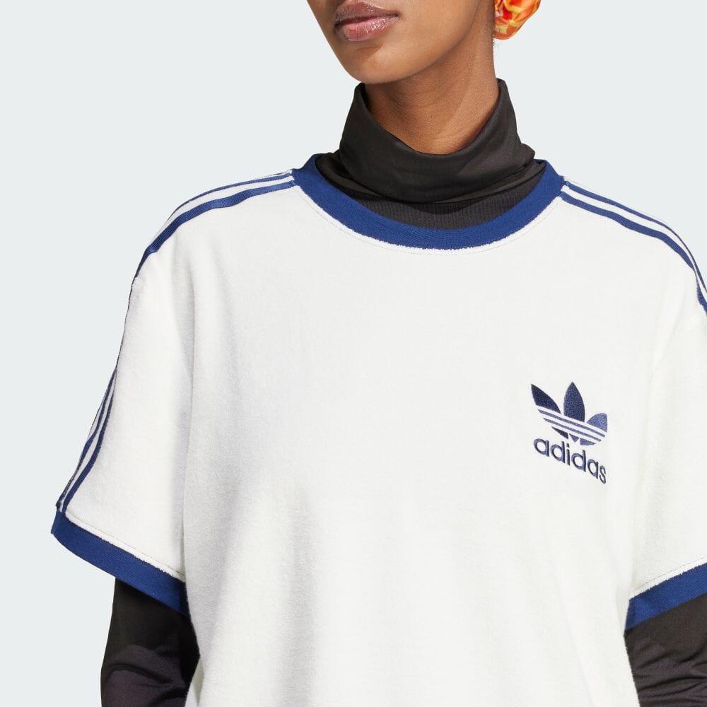 Adidas Originals Striped Loose Short Sleeve T-Shirt Women Tops White IT9842