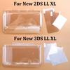 For New 2DS 3DS XL LL Clear Split Shell Transparent Protective Cover Case Screen Film LCD Screen Protector