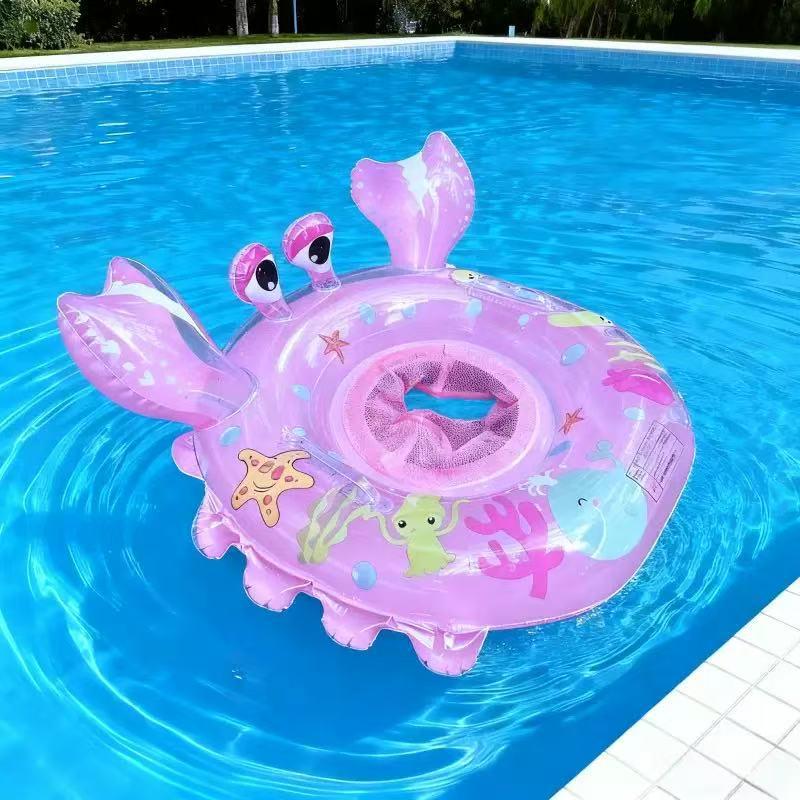 Eco-friendly Thickened PVC Animal Seat Crab Swimming Ring for 1-3 Year Olds