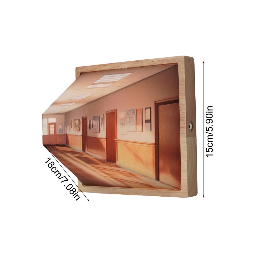 Creative 3D Naked Eye Vision Wall Decoration Wooden Non Perforated Wall Mounted Bedside Atmosphere Unique Home Decoration Gift