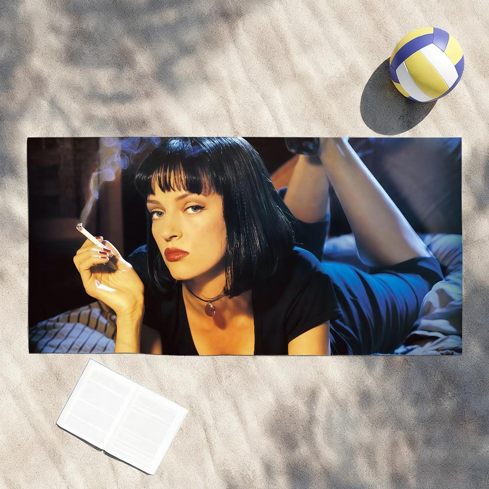 Klassischer Film P-Pulp F-Fiction Handtuch Weich Leicht Anti-Sand Großes Strandtuch Schnelltrocknend Bad Sport Familie