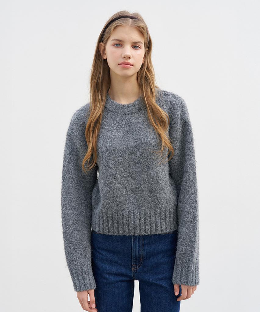 VEM.VER Round Neck Crop Knit_3 Colors