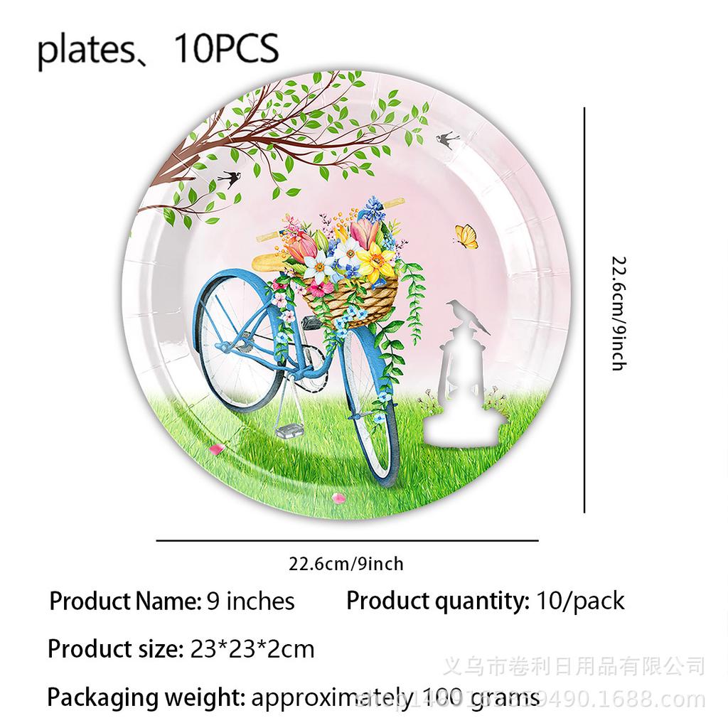 Spring Flowers Flower Theme Party Supplies Tableware Paper Plates Paper Cups Tissue Tablecloths Party Decorations