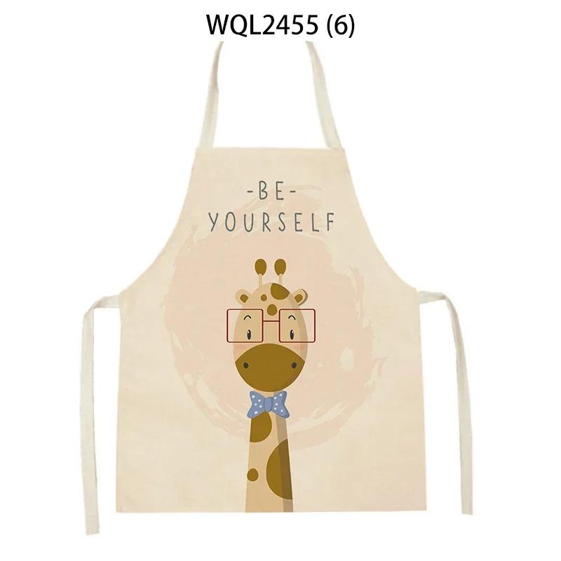 Animal Kitchen Apron Women Pinafore Child Apron Household Cleaning Supplies Baking Cooking Accessories Sleeveless Linen Bibs