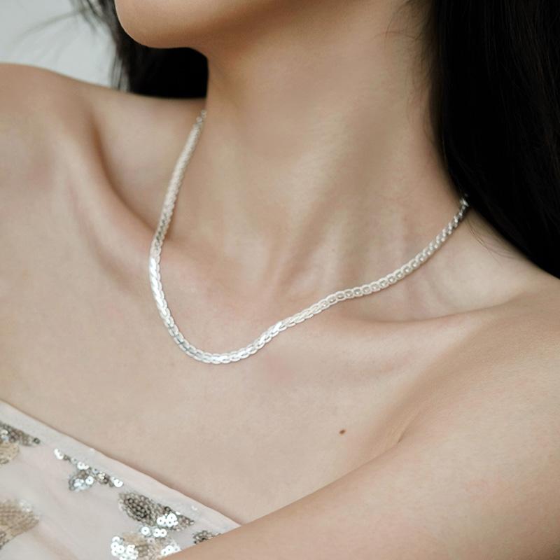 Nuova Catena Lusso in Argento Sterling S925 Per Uomini Donne Moda Minimalista Collane Choker Charms Brillanti Classico Regalo Festa