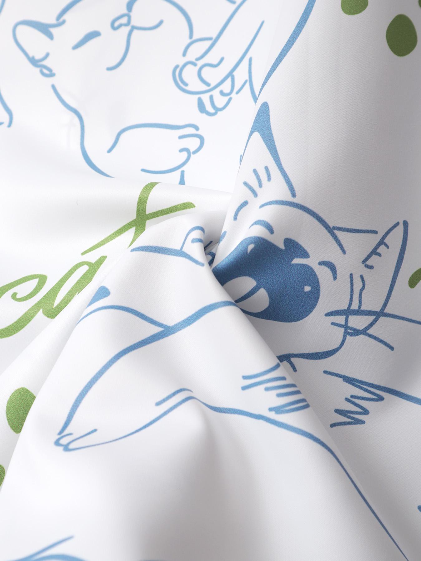 Рубашка свободного покроя свободного покроя с рисунком кота Prinr Hawaii Short Men Shirt — фото 5