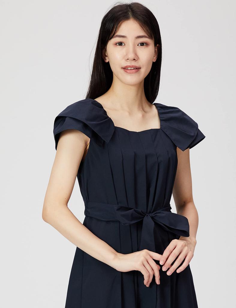 FRAY I.D. Women's Frill Sleeve Tuck Dress FWFO222058 NVY 0