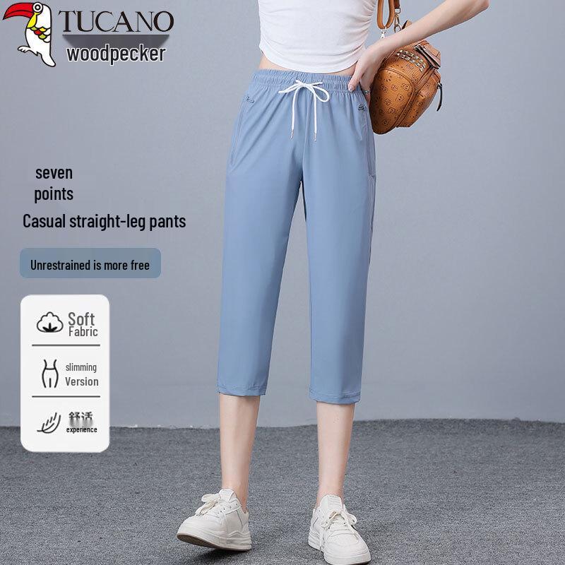 Woodpecker Women s Quick-Dry Straight-Leg Cropped Pants 4XL
