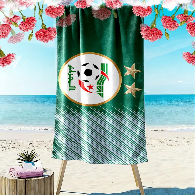 Algeria National Football Team Print Beach Towel, Large Soft Quick Dry Towel for Beach Camping Swimming