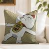 DDan Da DDan Lucky Cat Cushion Cover Eco Linen Pillow Case DoubleSided Print Breathable Durable Zipper Home Decor Gift