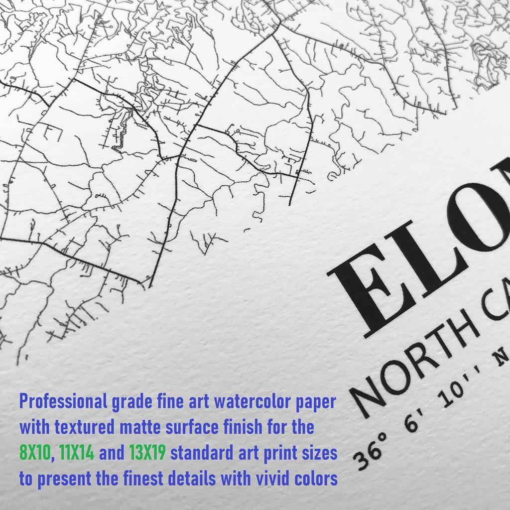 Eleville 8X10 Unframed Philadelphia Pennsylvania City View Abstract Road Modern Map Art Print Poster Wall Office Home Decor Minimalist Line Art