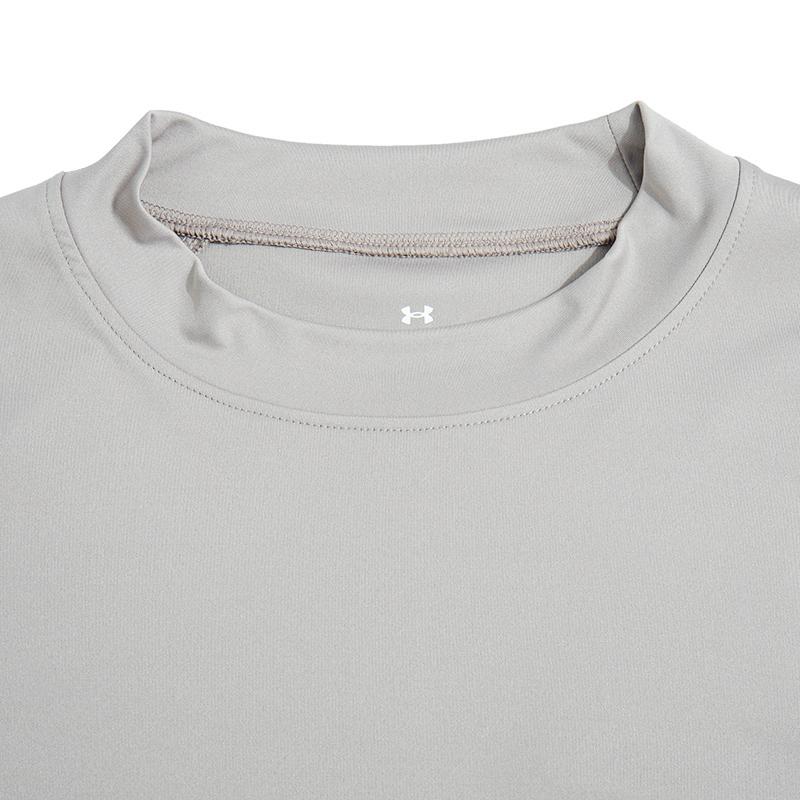 Under Armour Solid Color Thumb Hole Design Round Neck T-Shirt Men Tops Light-Gray 1373733-294