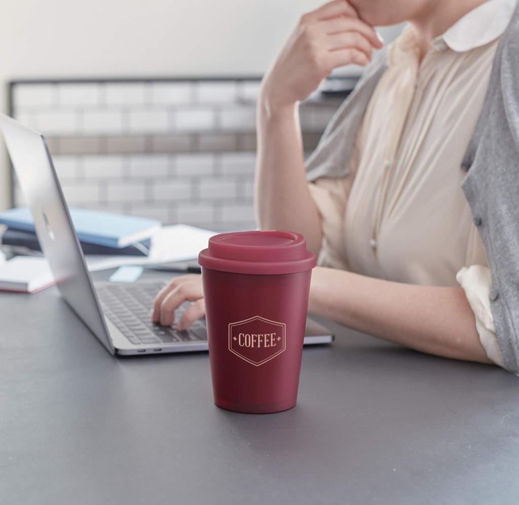 Gowell Tumbler Convenience Store Coffee Size 2 Layer Thermal Mug Drinking with 400ml Black (Direct Lid) TS-1307-009