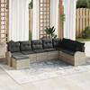vidaXL 8-piece Garden Sofa Set with Light Grey Cushions In Poly Rattan, vidaXL354831 2-seater Garden Sofa