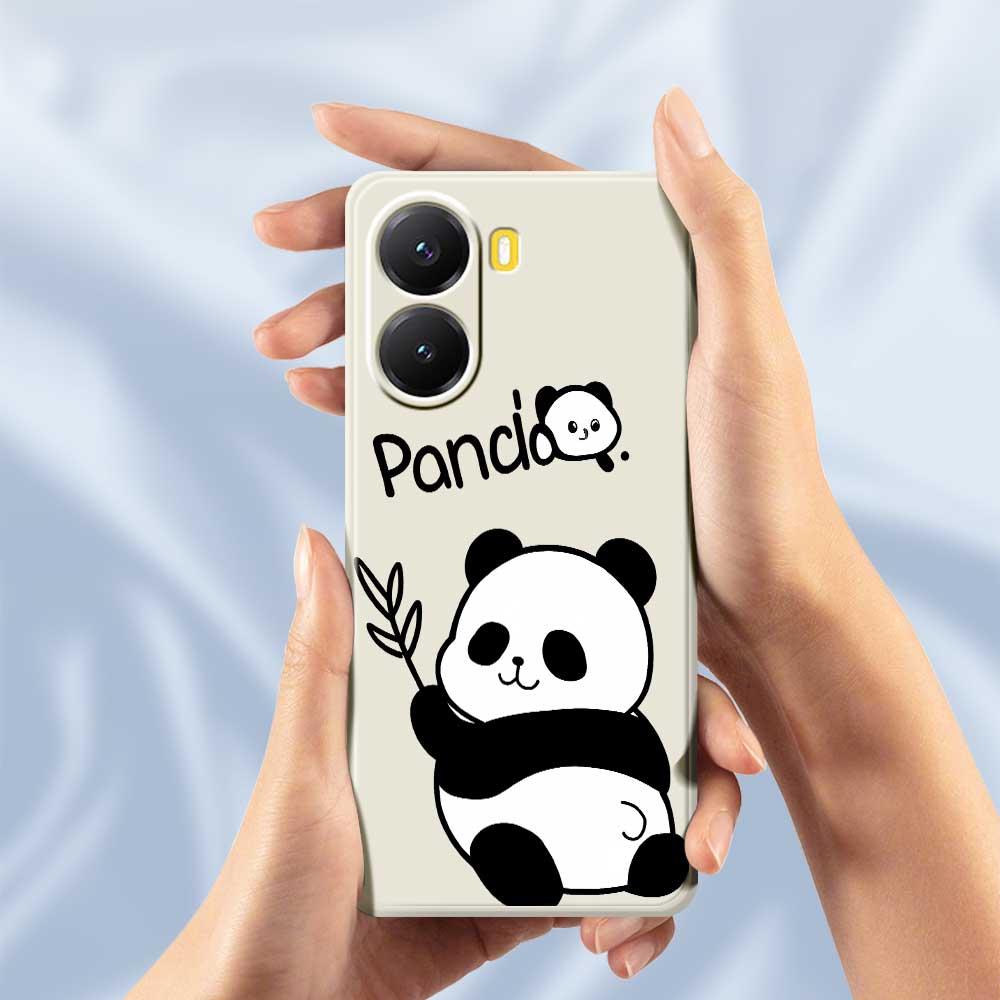 For Xiaomi Redmi Turbo 4 5G/Poco X7 Pro 5G Case Panda Pattern Printing Straight Edge TPU Phone Back Cover