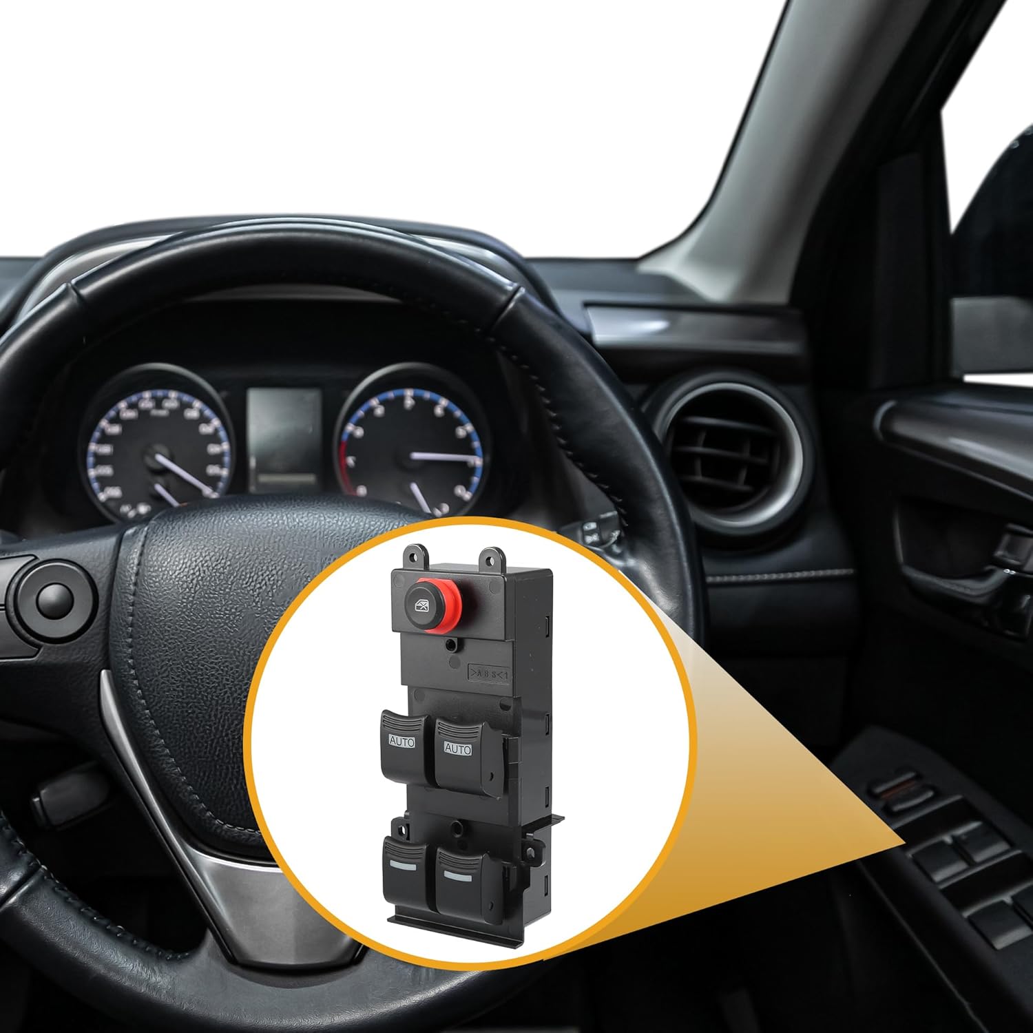 Door Window Switch No.35750-STX-A01ZA - Car - Front Left Driver Window Main Switch Control - for Acura MDX 3.7L V6 2007-2013 - Plastic Black - 1 Set