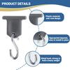 12 Pcs RV Awning Light Holder - Camper Hook Accessory, Plastic And Metal S Shaped Hook, Gray Support Hanger For Camping Tent Indoor Outdoor Decor (12