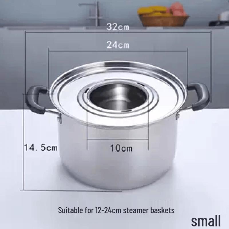 Stainless Steel Rimmed Bamboo Steamer