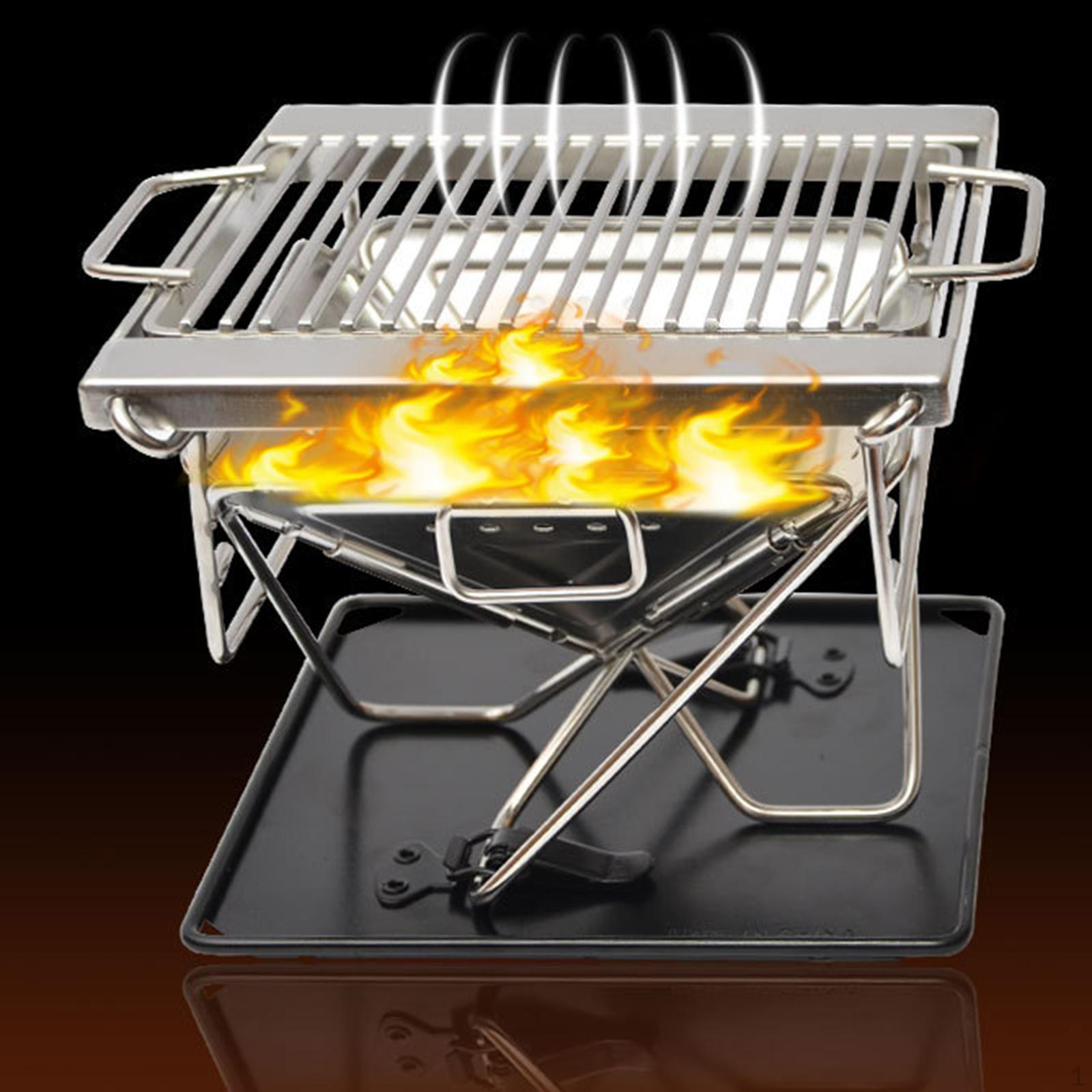 

Barbecue Grill Grilling Folding Easy to Clean Camping Furnace Cookout Tool for Picnics Patio