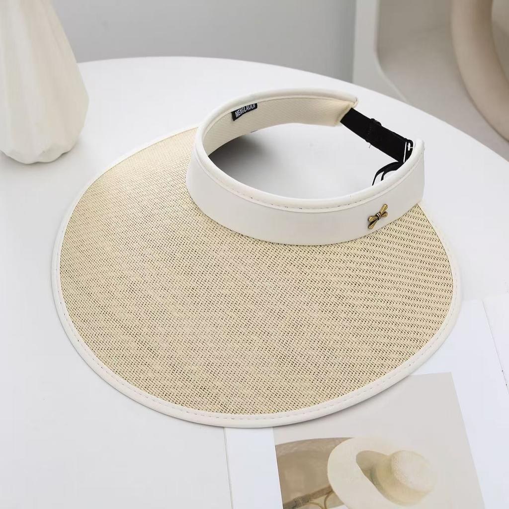 Large Brim Straw Hat Women Summer Sun Protection Hat Shell Hat Travel Ultraviolet Empty Top Sun Hat Sun Hat