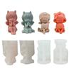 4 Pcs Heart Shape Girl Candle Molds Wishing Girl Silicone Moulds Scented Candle Casting Molds for Fondant Decorations