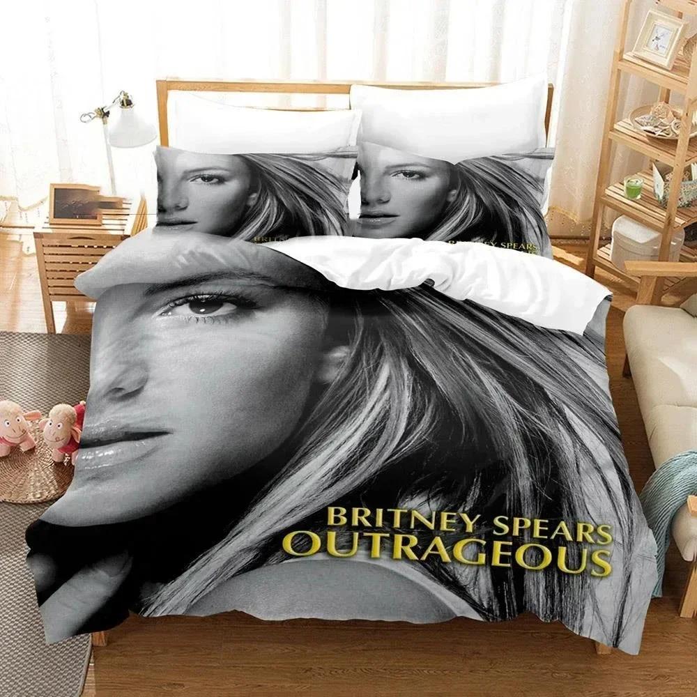 3D Britney Spears Printed Bed Set Duvet Cover Pillowcase Bedding Set Linen Sheet Quilt Cover Full Queen King Size Home Textile