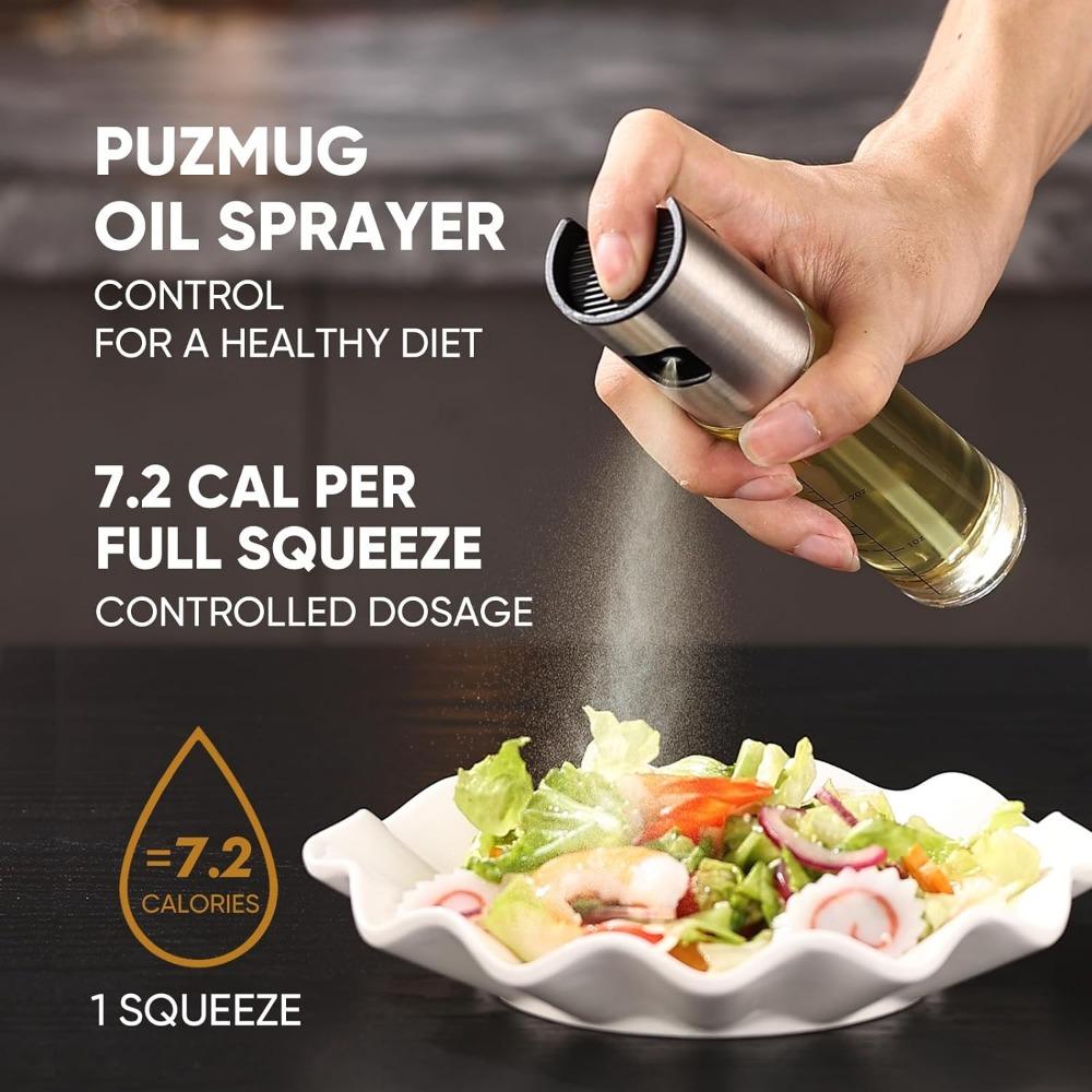 1 or 2 Pack 100ml Glass Olive Oil Sprayer Oil Spray Bottle Mister for Cooking BBQ, Salad, Baking, Roasting, Grilling