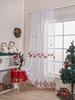 Christmas Curtains 84 Inch Length for Living Room 1 Panels Set Holiday Poinsettia Sheer Decorations Buffalo Plaid Decor