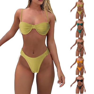Women's Split Bandeau Bikini Fashion Sexy Swimsuit