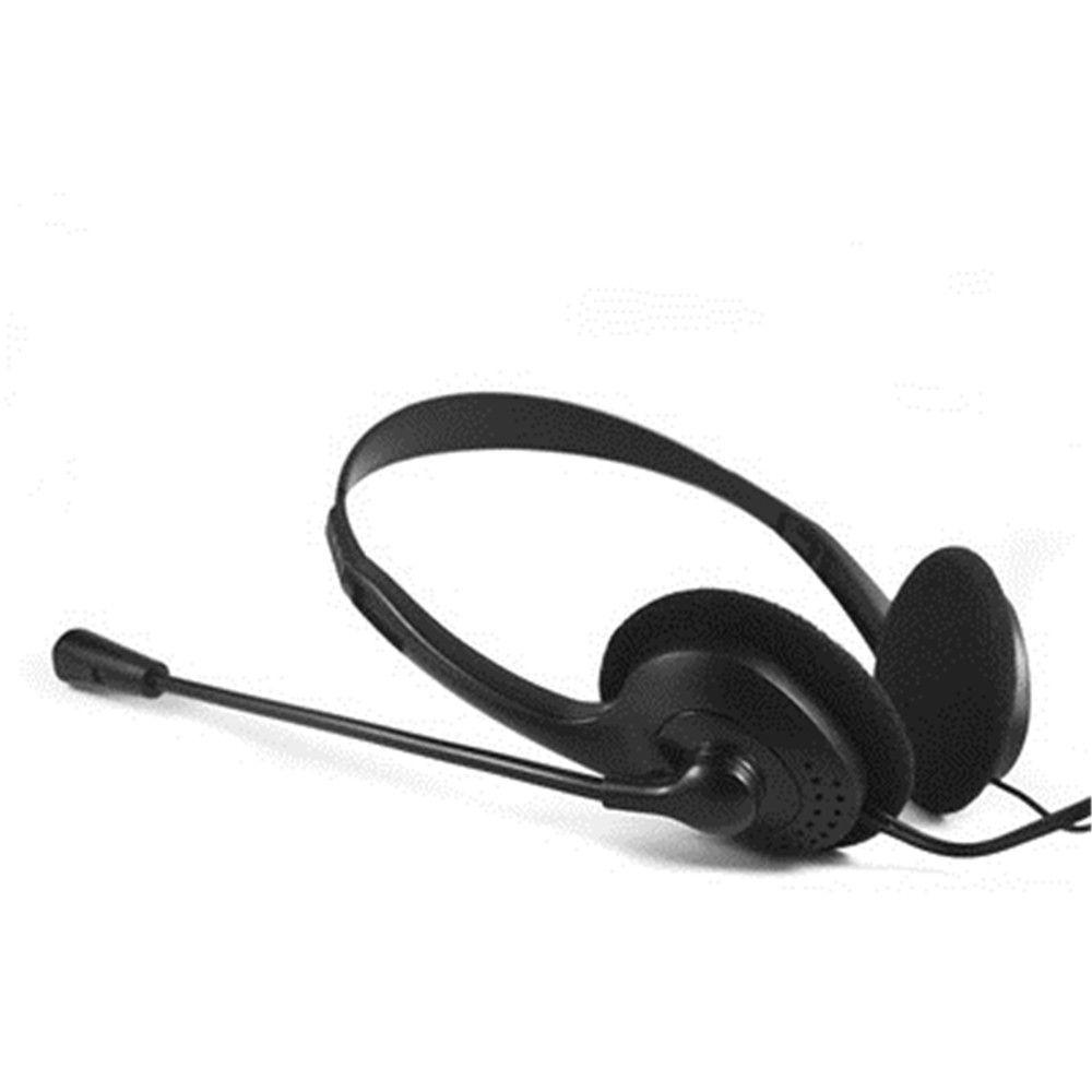 Adjustable Headband for Computer Laptop with Microphone Wired Headset Stereo Headphones