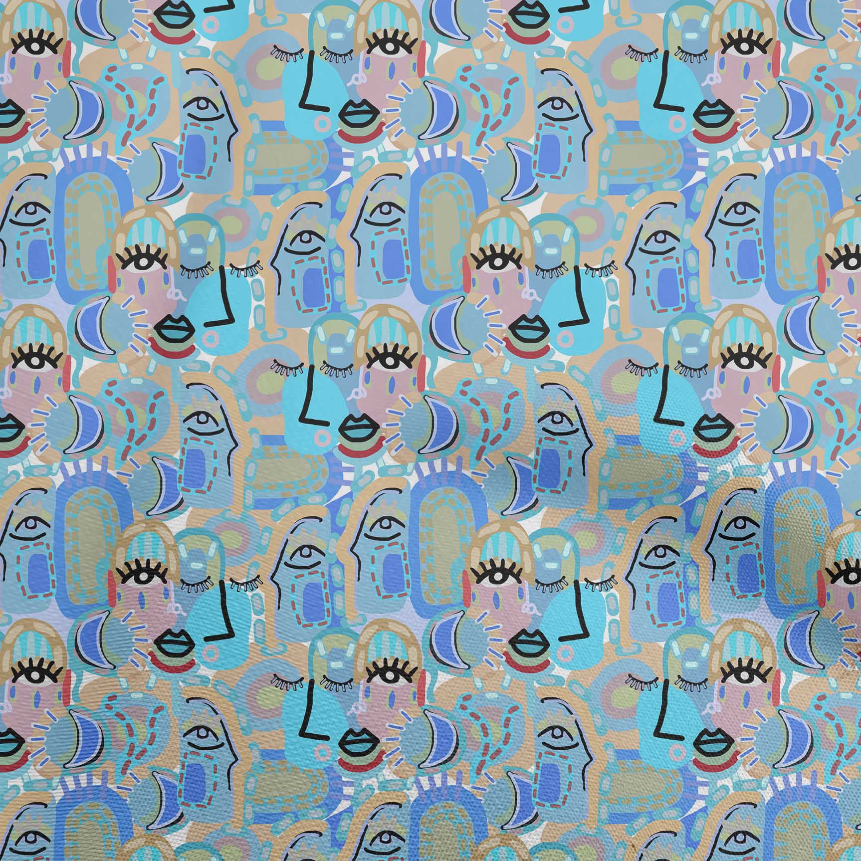 

oneOone Жоржет Віскоза Середньо-блакитна Тканина Абстрактні Швейні Тканини У дворі Надруковані своїми руками Швейні приладдя для одягу 42 дюйми 42 Inch Wide - Viscose Chiffon бірюзовий колір синій