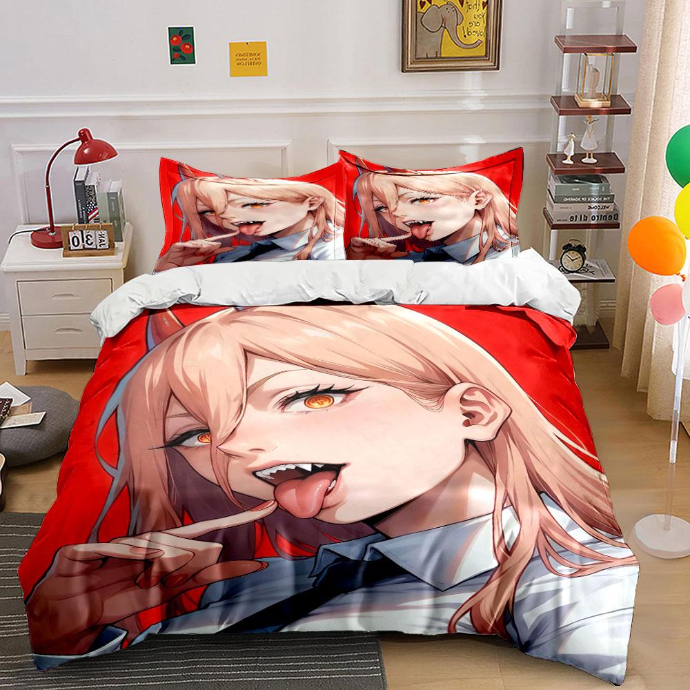 Anime-style Woman Illustration. Bedding Sets Duvet Cover Sets Duvet Covers Pillowcases(1 * Duvet Cover 2 * Pillowcases Without Duvet Insert)
