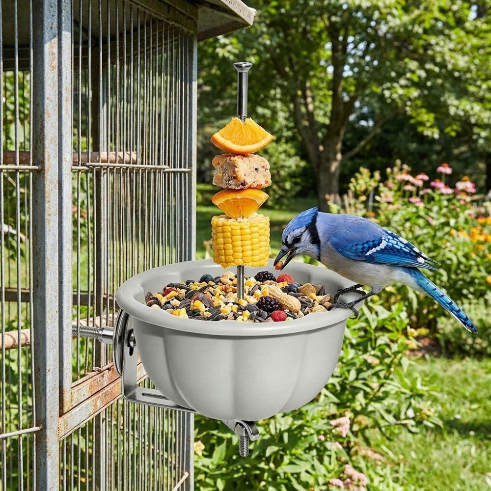 Anti-Splash Parrot Fruit and Vegetable Rack Removable Bird Fruit Holder Bird Cage
